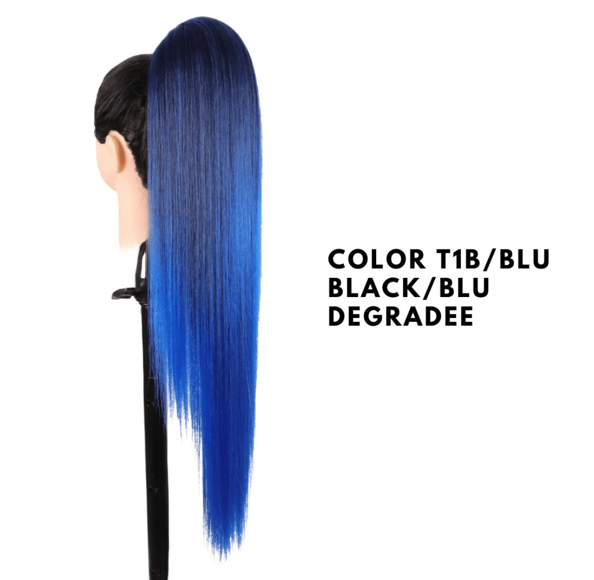 Coda con Coulisse - Liscia 70 cm - Blu degradee