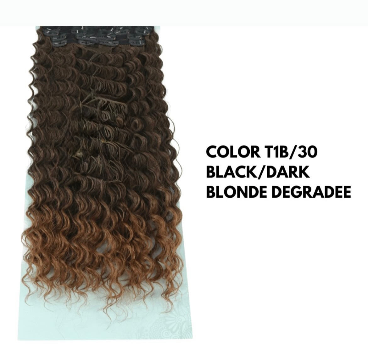 Extension con Clip - Ricce 65 cm - Dark Brown Degradee