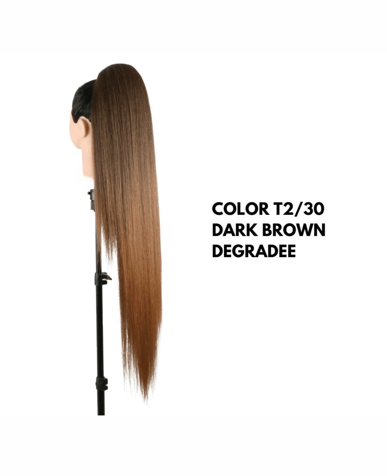 Coda con Coulisse - Liscia 90 cm - Dark Brown Degradee