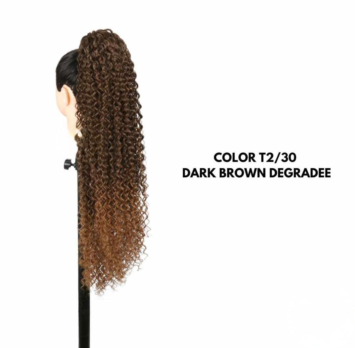 Coda con Coulisse - Riccio Afro 70 cm - Dark Brown Degradee
