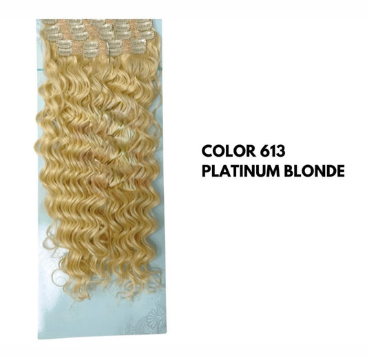Extension con Clip - Ondulate 65 cm - Platinum Blonde
