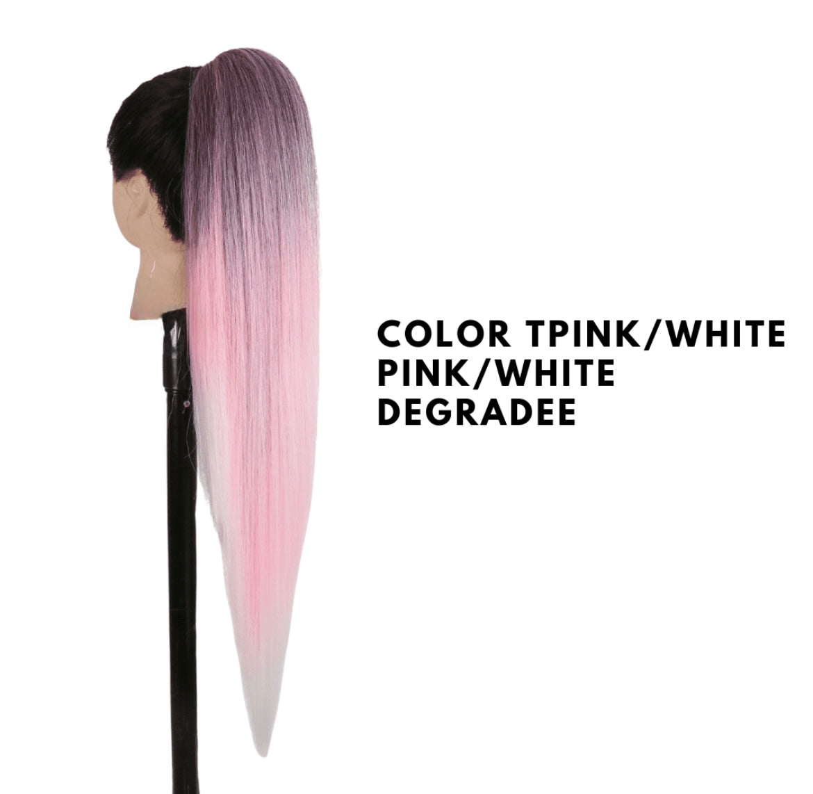 Coda con Coulisse - Liscia 70 cm - Pink White degradee