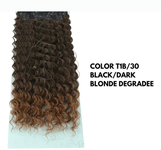 Extension con Clip - Ricce 65 cm - Dark Brown Degradee