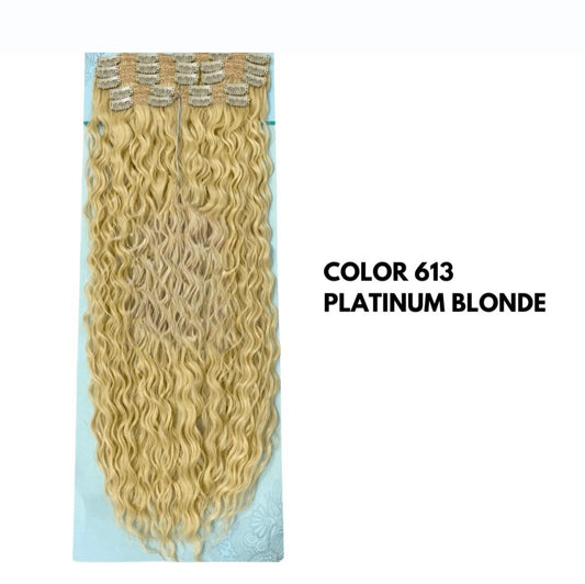 Extension con Clip - Riccio Morbido 65 cm - Platinum Blonde