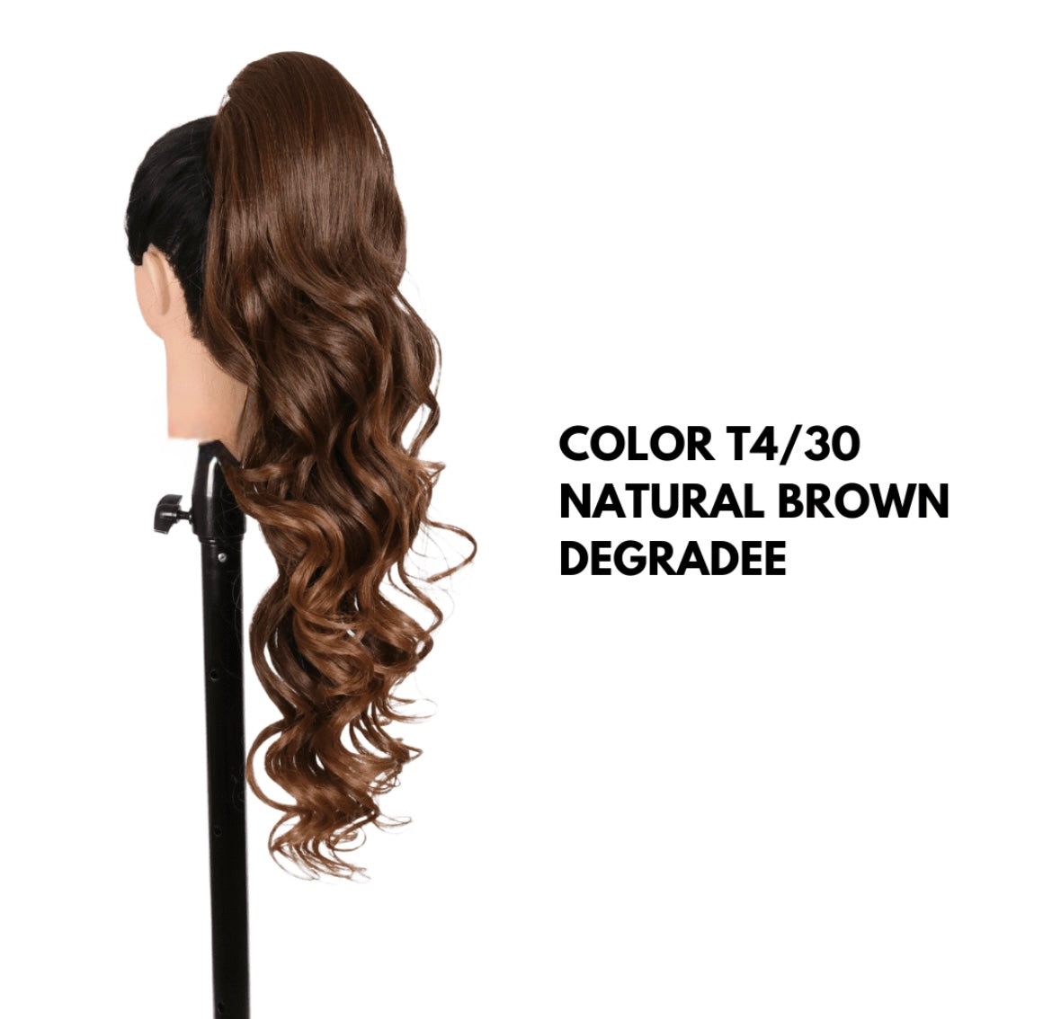 Coda con Coulisse - Ondulata 70 cm - Natural Brown Degradee