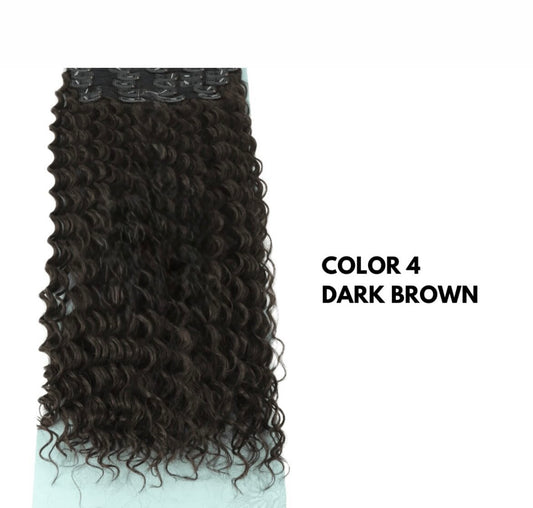 Extension con Clip - Ricce 65 cm - Dark Brown