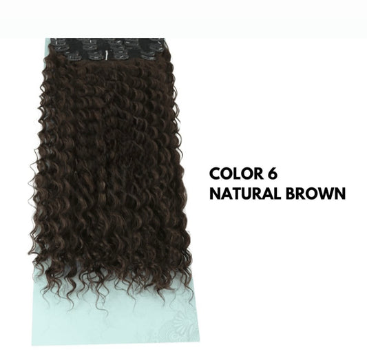 Extension con Clip - Ricce 65 cm - Natural Brown