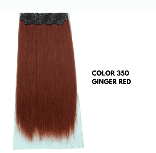 Extension con Clip - Lisce 65 cm - Ginger Red