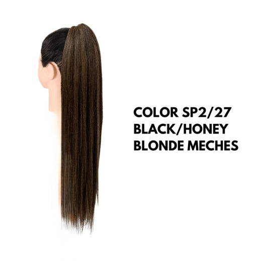 Coda con Coulisse - Liscia 70 cm - Black Honey blonde meches