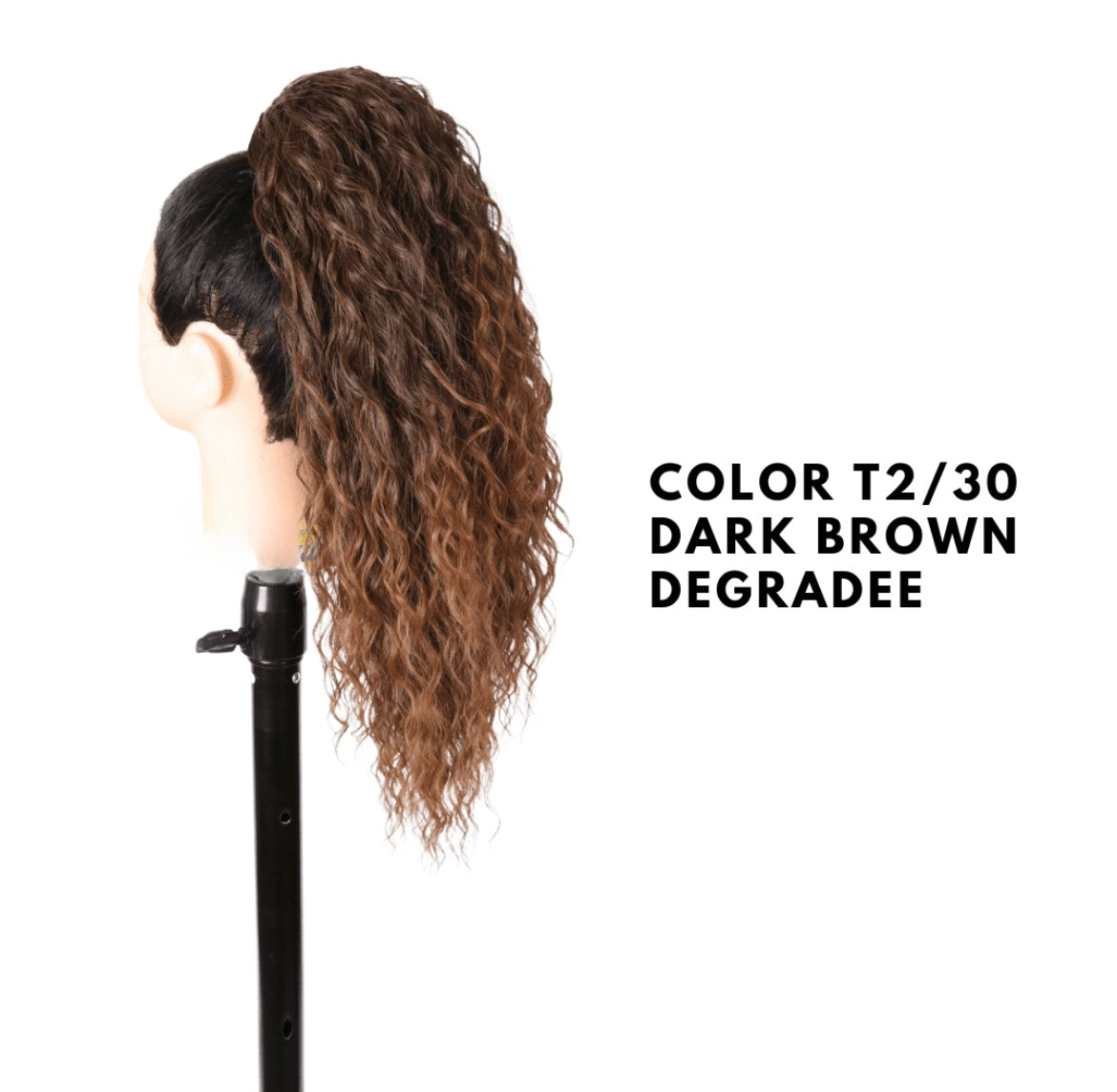 Coda con Coulisse - Riccia 50 cm - Dark Brown Degradee