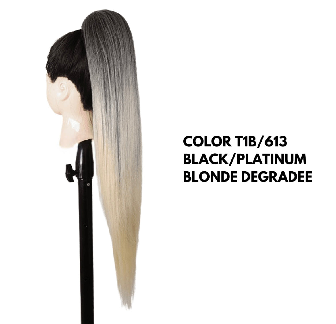 Coda con Coulisse - Liscia 70 cm - Black platinum degradee