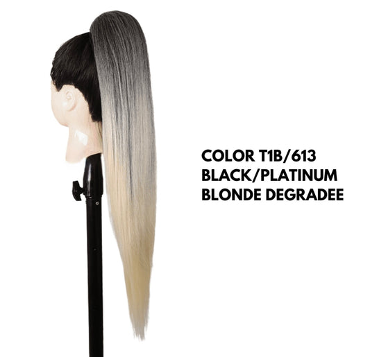 Coda con Coulisse - Liscia 70 cm - Black platinum degradee