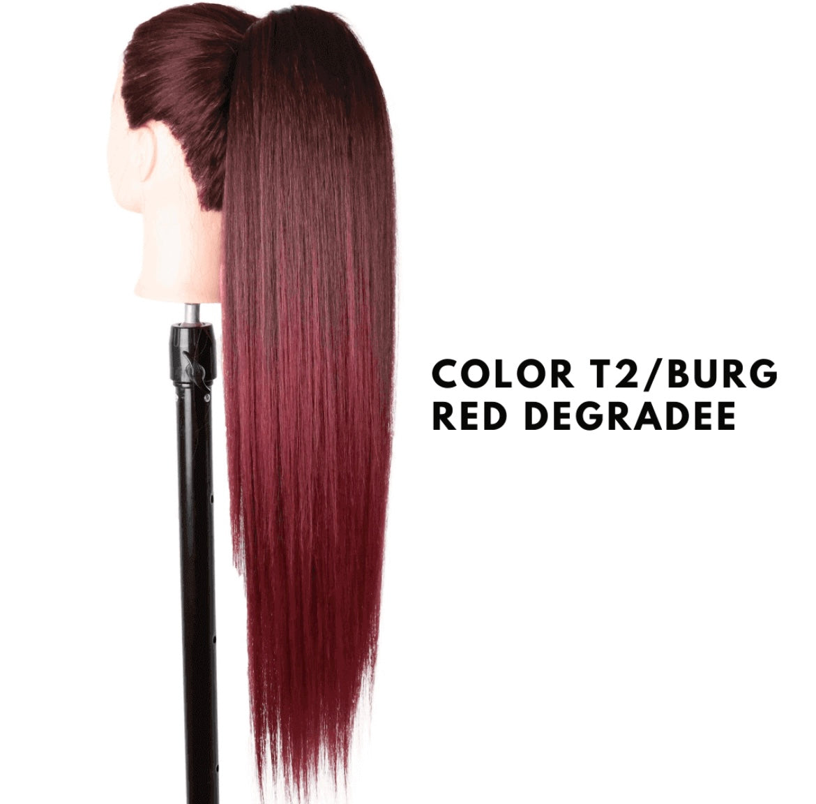 Coda con Coulisse - Liscia 70 cm - Burg red degradee