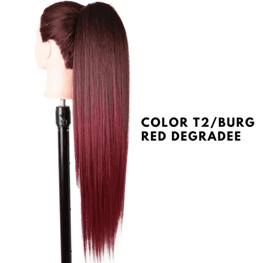 Coda con Coulisse - Liscia 70 cm - Burg red degradee