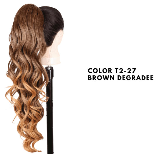 Coda con Coulisse - Ondulata 70 cm - Brown Degradee