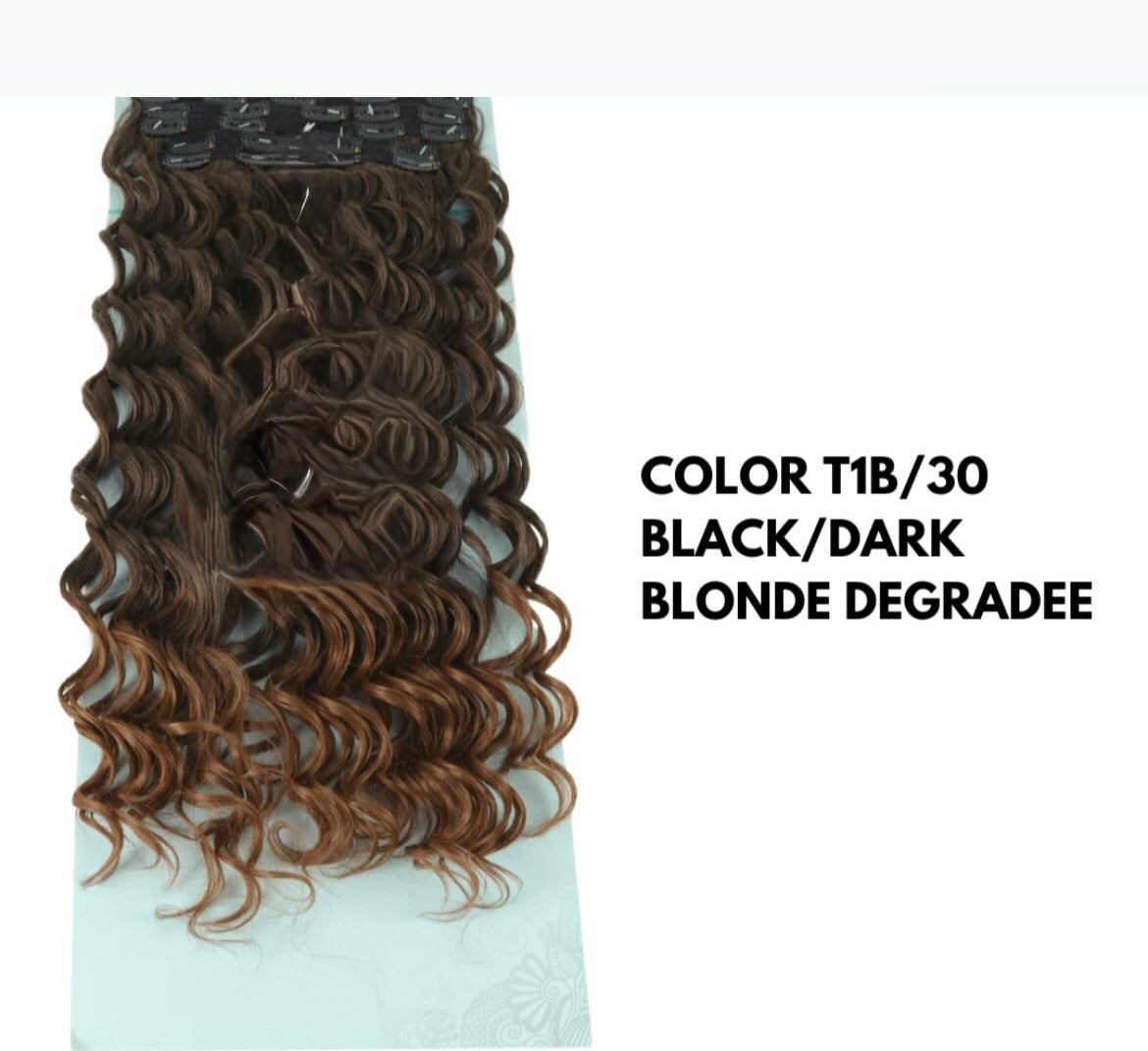 Extension con Clip - Ondulate 65 cm - Dark Brown Degradee