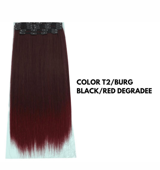 Extension con Clip - Lisce 65 cm - Red Degradee