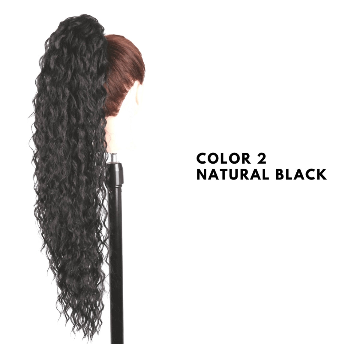 Coda con Coulisse - Riccia 70 cm - Natural Balck