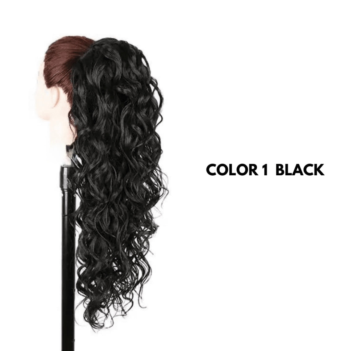Coda con Coulisse - Riccio Morbido 70 cm - Black