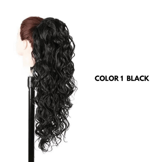 Coda con Coulisse - Riccio Morbido 70 cm - Black