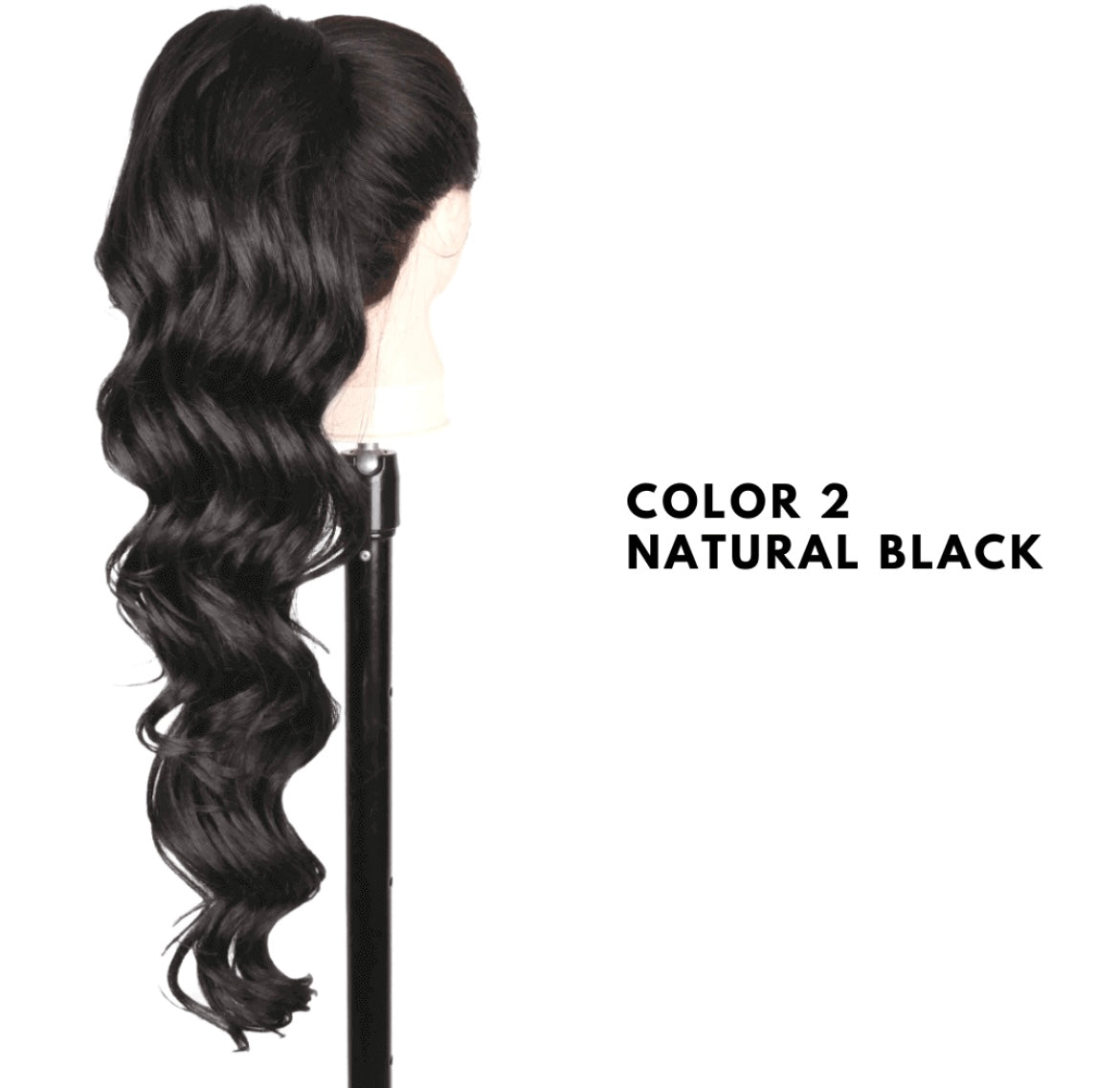 Coda con Coulisse - Ondulata 70 cm - Natural Black