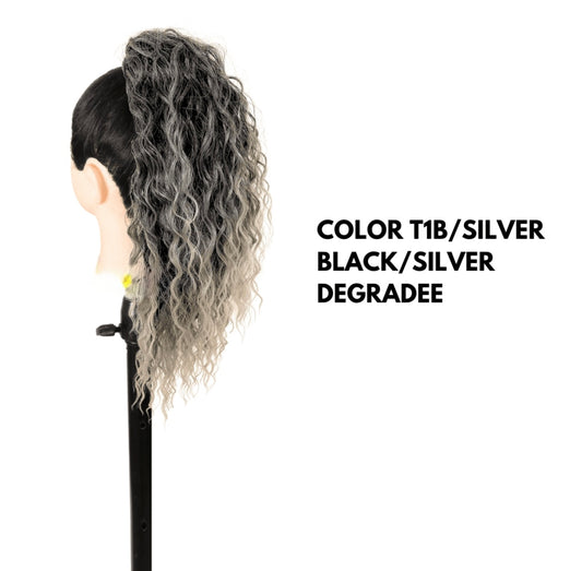 Coda con Coulisse - Riccia 50 cm - Silver Degradee