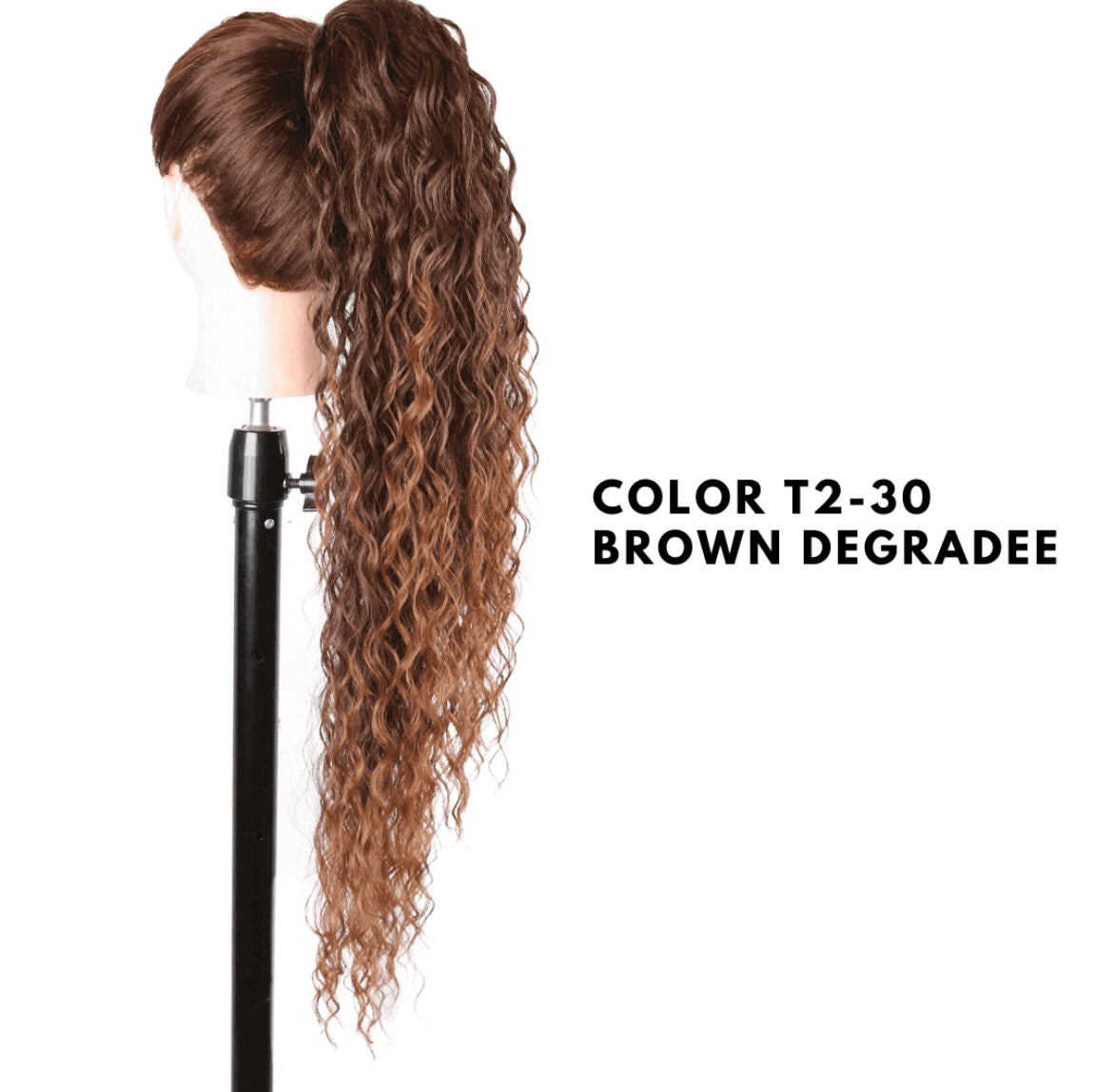 Coda con Coulisse - Riccia 70 cm - Brown degradee