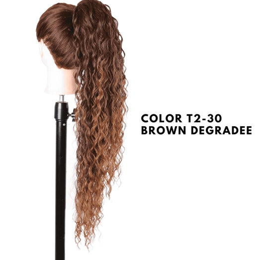 Coda con Coulisse - Riccia 70 cm - Brown degradee