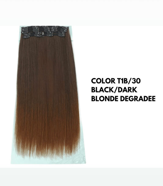 Extension con Clip - Lisce 65 cm - Dark Brown Degradee