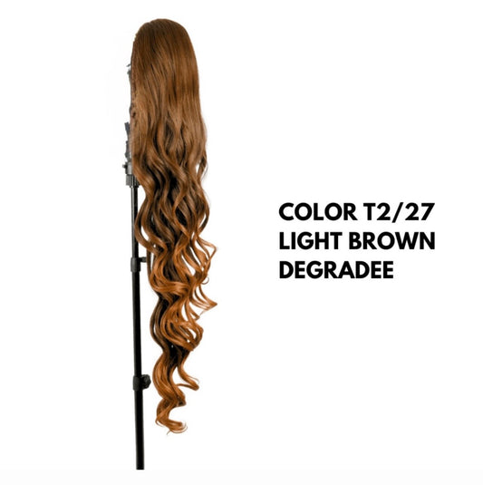Coda con Coulisse - Ondulata 90 cm - Light Brown Degradee