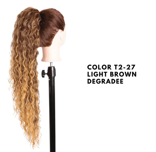 Coda con Coulisse - Riccia 70 cm - Light Brown Degradee