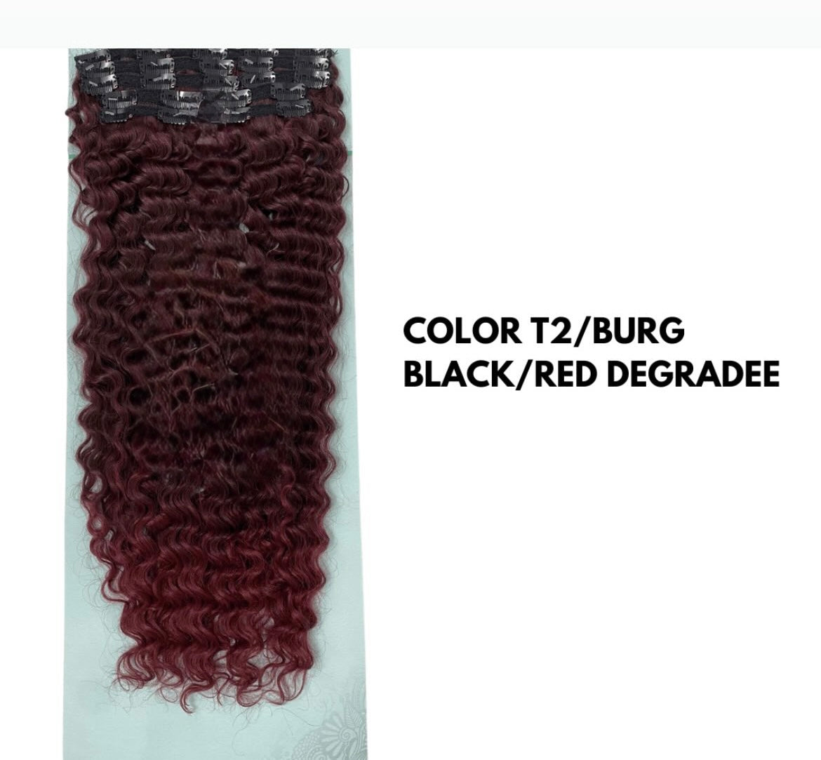 Extension con Clip - Ricce 65 cm - Red Degradee